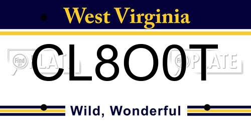 CL8O0T West Virginia License Plate