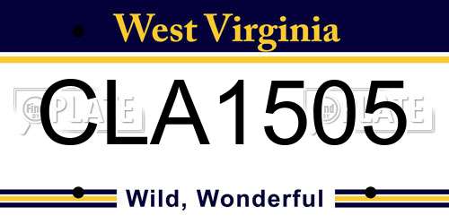 CLA1505 West Virginia License Plate