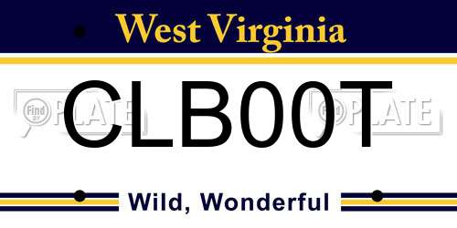 CLB00T West Virginia License Plate