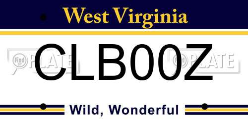 CLB00Z West Virginia License Plate