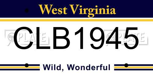 CLB1945 West Virginia License Plate