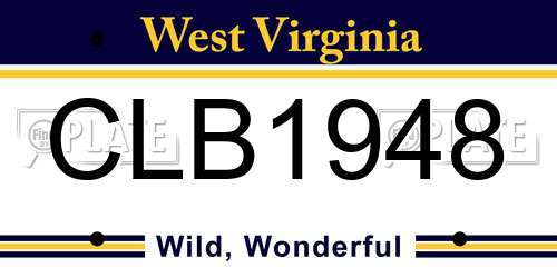 CLB1948 West Virginia License Plate