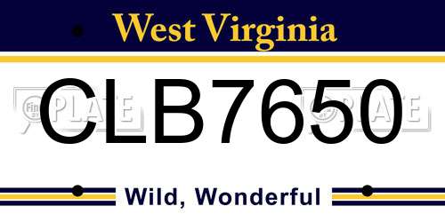 CLB7650 West Virginia License Plate