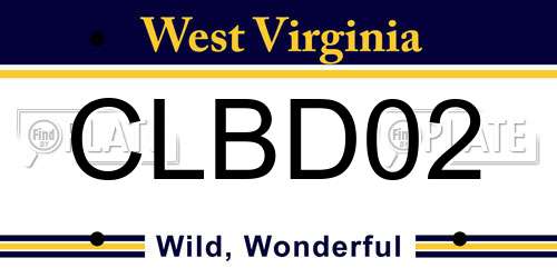 CLBD02 West Virginia License Plate