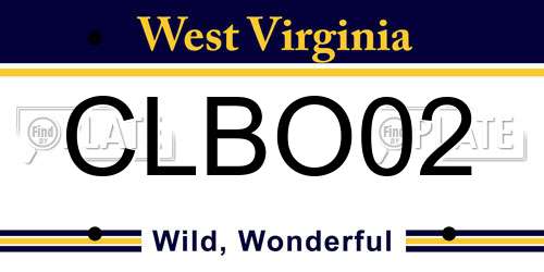 CLBO02 West Virginia License Plate