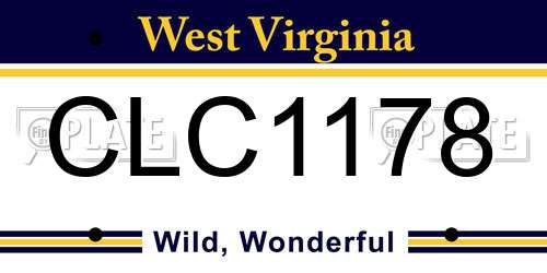 CLC1178 West Virginia License Plate