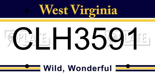 CLH3591 West Virginia License Plate