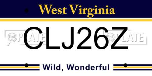 CLJ26Z West Virginia License Plate