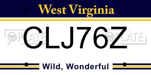 CLJ76Z West Virginia License Plate