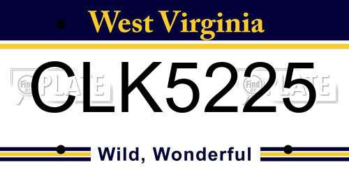 CLK5225 West Virginia License Plate