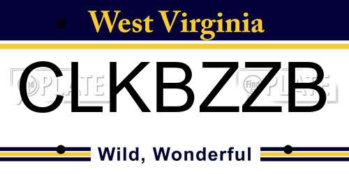 CLKBZZB West Virginia License Plate