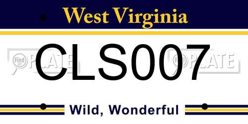 CLS007 West Virginia License Plate