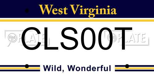 CLS00T West Virginia License Plate