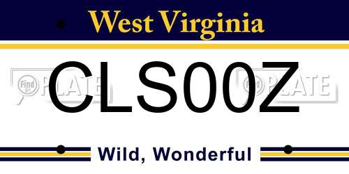 CLS00Z West Virginia License Plate