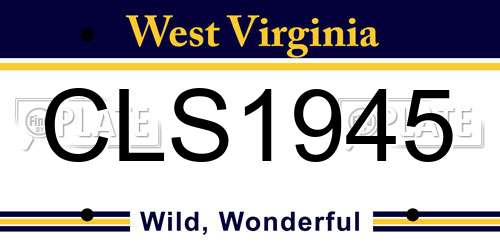CLS1945 West Virginia License Plate
