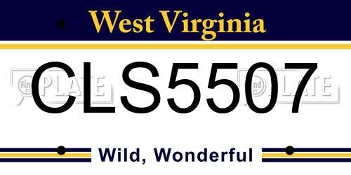 CLS5507 West Virginia License Plate