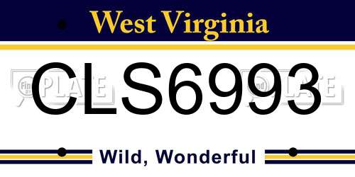 CLS6993 West Virginia License Plate