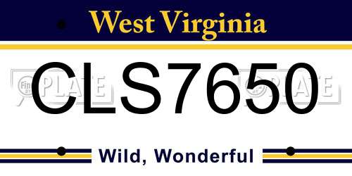 CLS7650 West Virginia License Plate