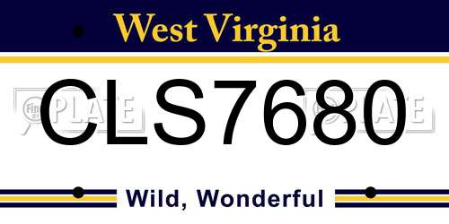 CLS7680 West Virginia License Plate