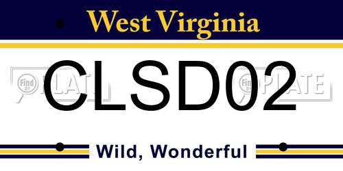 CLSD02 West Virginia License Plate