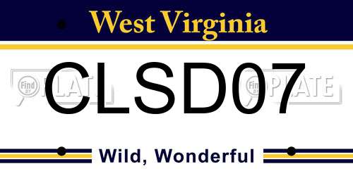 CLSD07 West Virginia License Plate