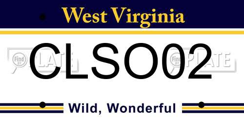 CLSO02 West Virginia License Plate