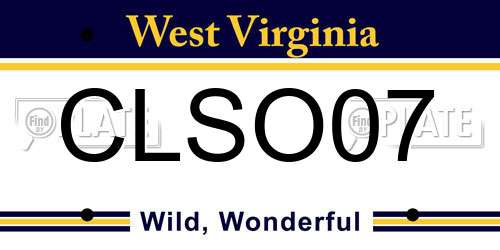 CLSO07 West Virginia License Plate