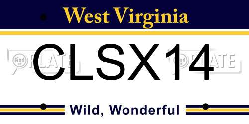 CLSX14 West Virginia License Plate