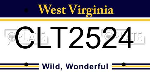 CLT2524 West Virginia License Plate