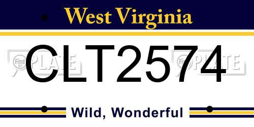CLT2574 West Virginia License Plate