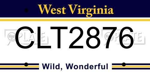 CLT2876 West Virginia License Plate