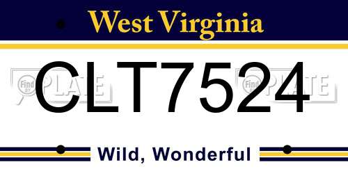 CLT7524 West Virginia License Plate