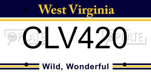 CLV420 West Virginia License Plate