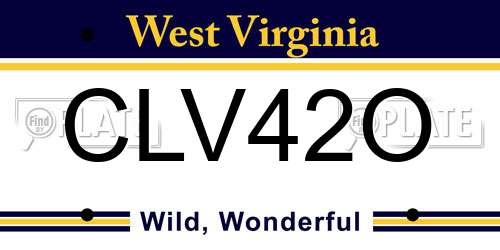 CLV42O West Virginia License Plate