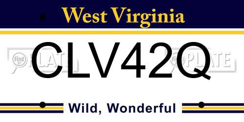 CLV42Q West Virginia License Plate