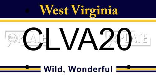CLVA20 West Virginia License Plate