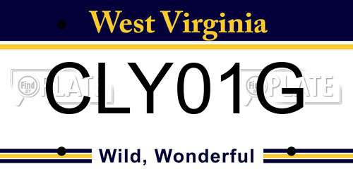 CLY01G West Virginia License Plate
