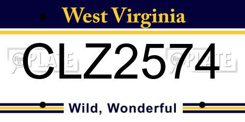 CLZ2574 West Virginia License Plate