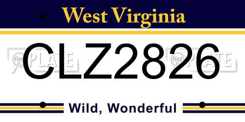 CLZ2826 West Virginia License Plate