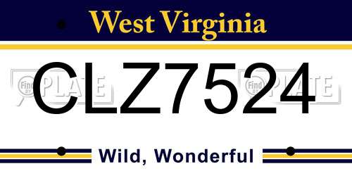 CLZ7524 West Virginia License Plate