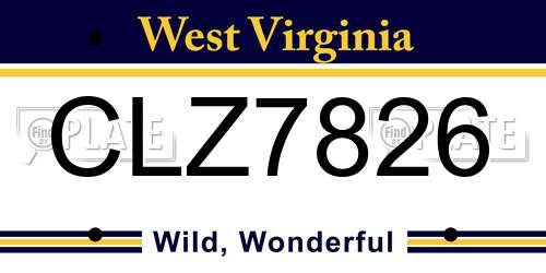 CLZ7826 West Virginia License Plate