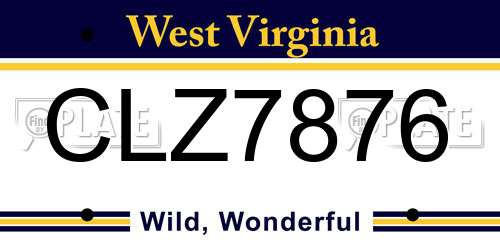 CLZ7876 West Virginia License Plate