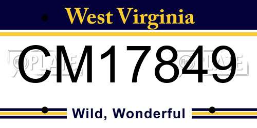 CM17849 West Virginia License Plate