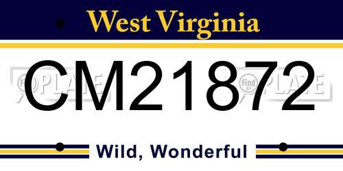 CM21872 West Virginia License Plate