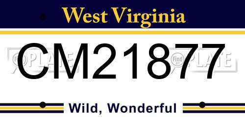 CM21877 West Virginia License Plate