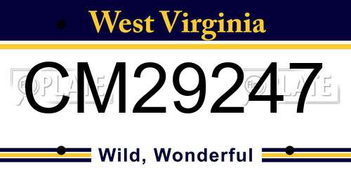 CM29247 West Virginia License Plate