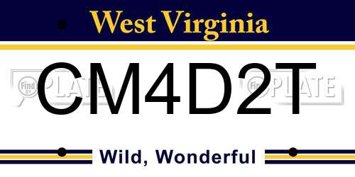 CM4D2T West Virginia License Plate