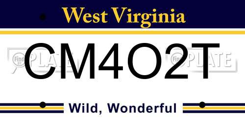 CM4O2T West Virginia License Plate