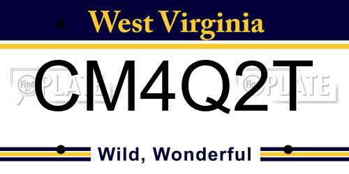 CM4Q2T West Virginia License Plate