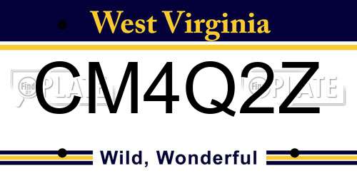 CM4Q2Z West Virginia License Plate